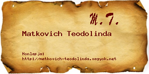 Matkovich Teodolinda névjegykártya